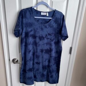 d&co denim+company blue tie dye casual t shirt dress womens MP